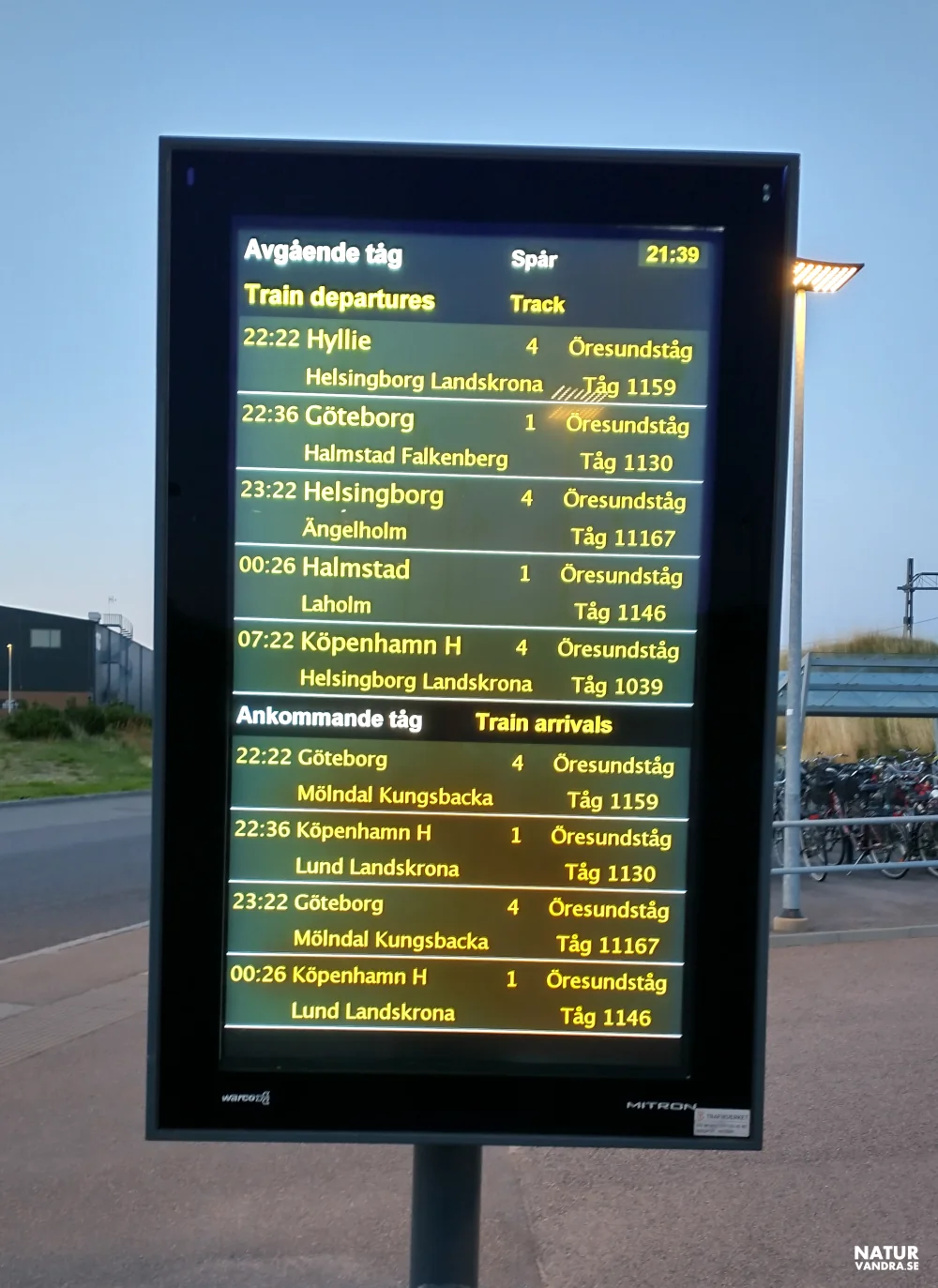 Informationsskylt Båstad järnvägsstation